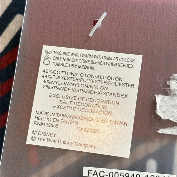 Disney Parks Authentic Mickey Mouse Geometric Pattern Crew Socks Burgundy - Picture 10 of 10